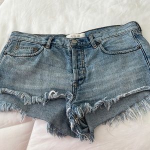 Free people frayed denim shorts